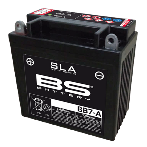 BS BATTERY Battery Conventional with Acid Pack - BB7-A - Extra