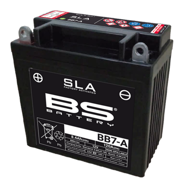 BS BATTERY Battery Conventional with Acid Pack - BB7-A - Extra