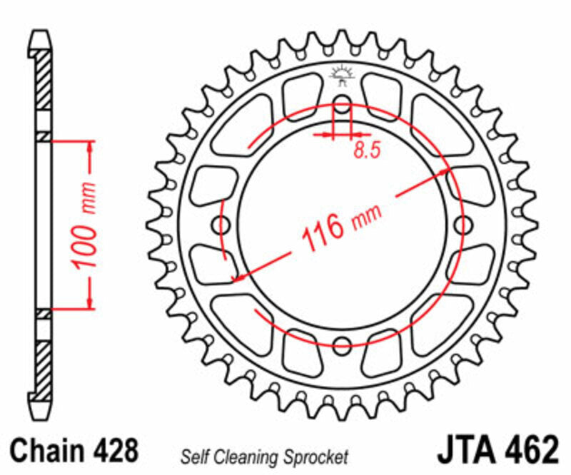 Roata dintata JT SPROCKETS JTA462.51BLK 