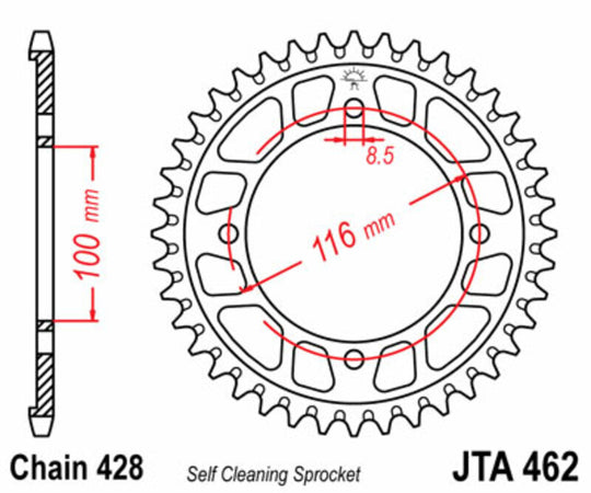 Roata dintata JT SPROCKETS JTA462.51BLK 