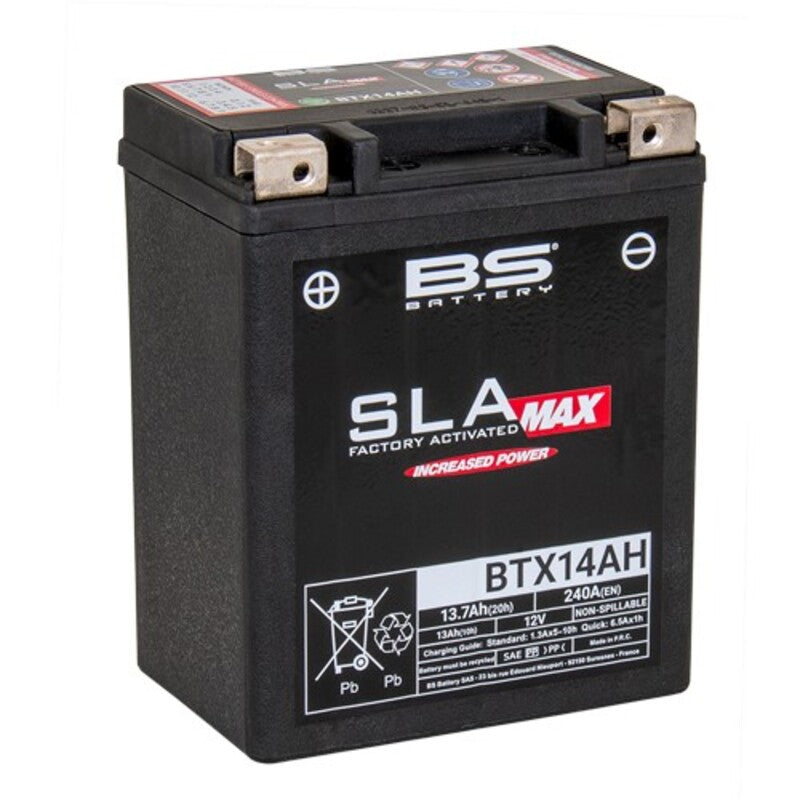 BS BATTERY SLA Max Battery Maintenance Free Factory Activated - BTX14AH MAX FA - Extra