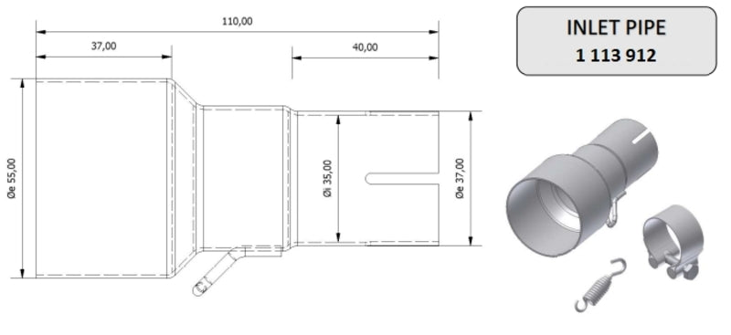 MIVV INLET PIPE 55-35