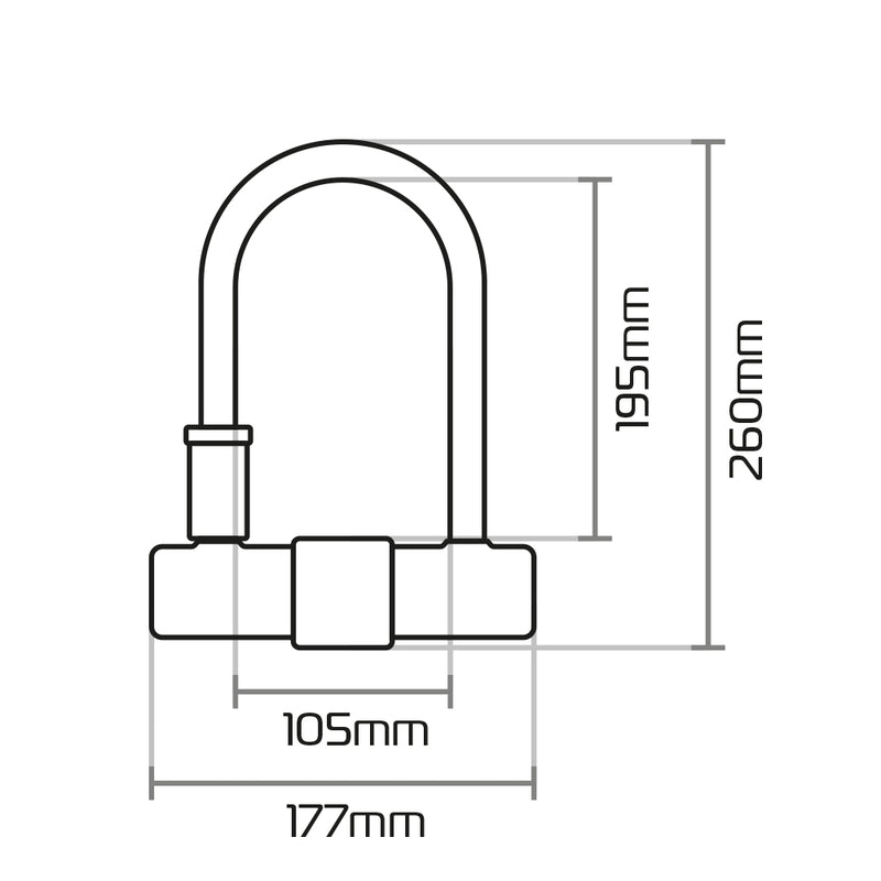 OXFORD Magnum U-lock with Bracket - 170x285mm - Extra