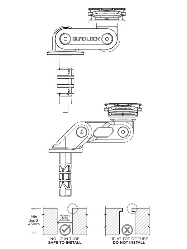 Suport Quad Lock® Motorcycle - Fork Stem Mount
