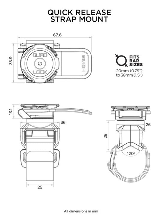 Suport Quad Lock® Quick Release Strap Mount