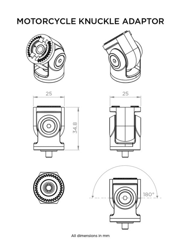 Accesorii Quad Lock 360 Arm - Knuckle Adaptor