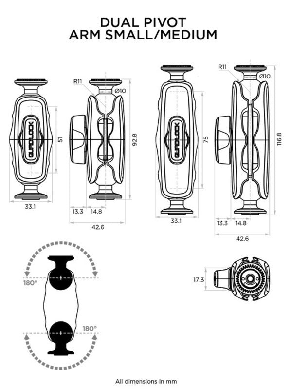 360 Arm - Dual Pivot - Medium