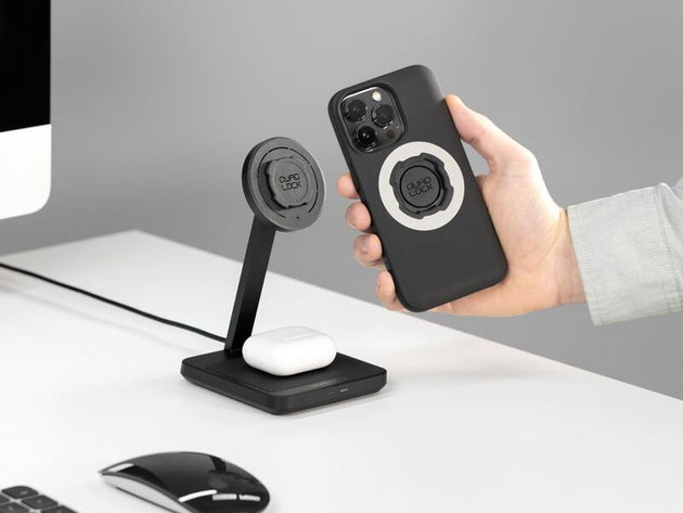 Suport Quad Lock® Dual Desktop Wireless Charger