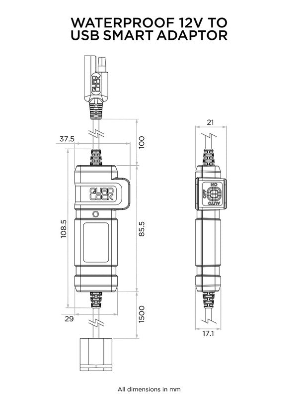 Accesorii Waterproof 12V to USB Smart Adaptor