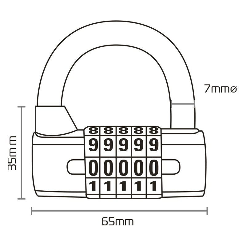 OXFORD 5-digit combination padlock - Extra