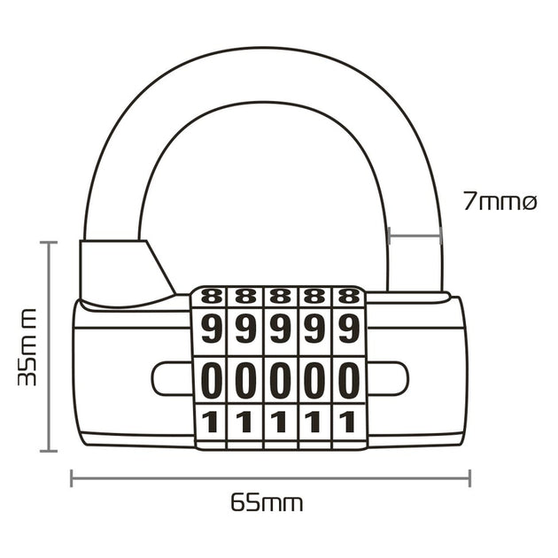 OXFORD 5-digit combination padlock - Extra