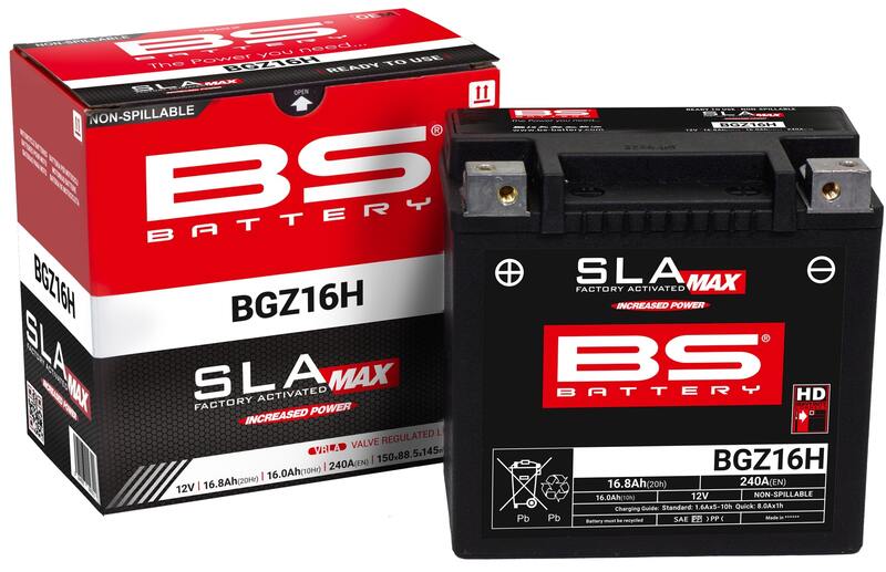 BS BATTERY SLA Max Battery Maintenance Free Factory Activated - BGZ16H - Extra