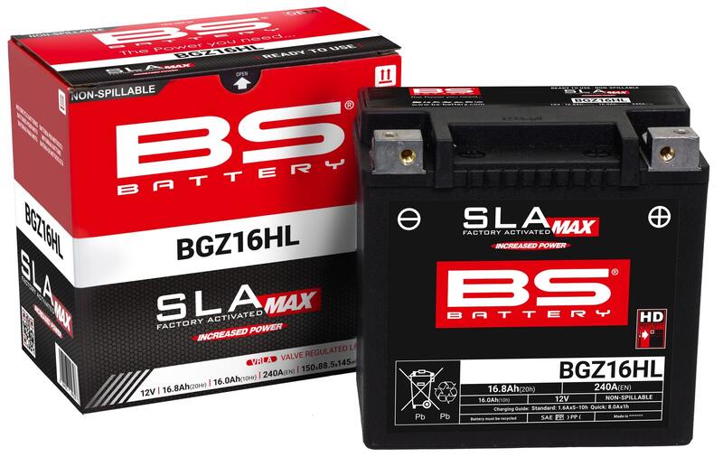 BS BATTERY SLA Max Battery Maintenance Free Factory Activated - BGZ16HL - Extra