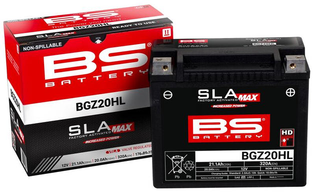 BS BATTERY SLA Max Battery Maintenance Free Factory Activated - BGZ20HL - Extra