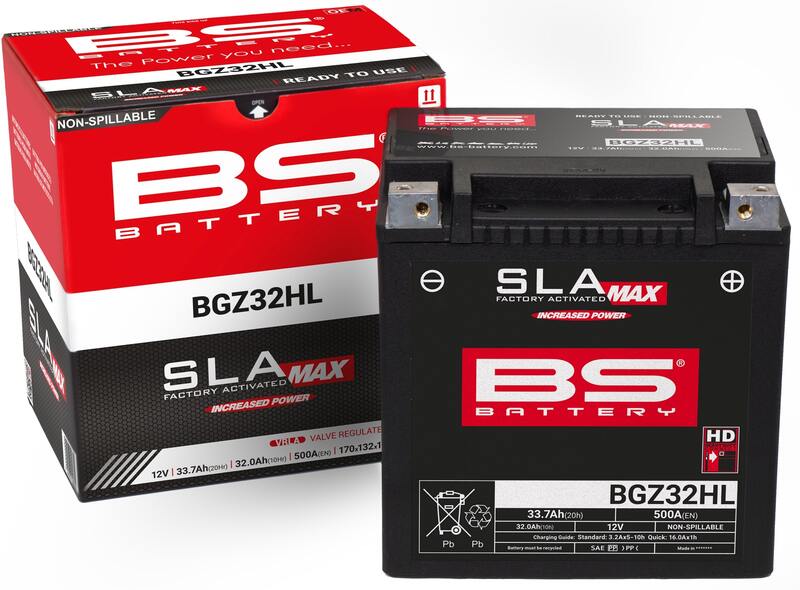 BS BATTERY SLA Max Battery Maintenance Free Factory Activated - BGZ32HL - Extra