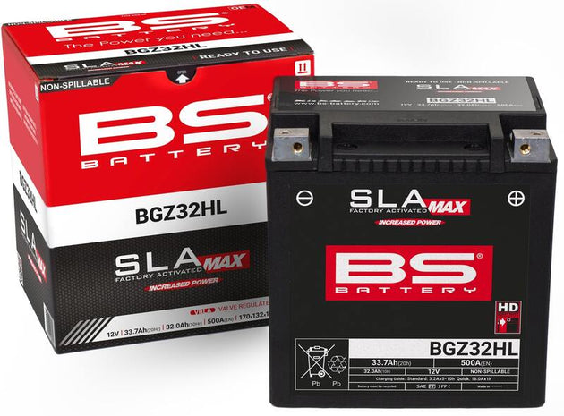 BS BATTERY SLA Max Battery Maintenance Free Factory Activated - BGZ32HL - Extra