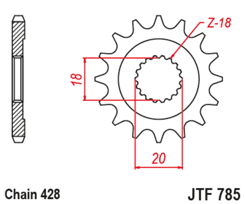 Pinion lant JT SPROCKETS JTF785.13 