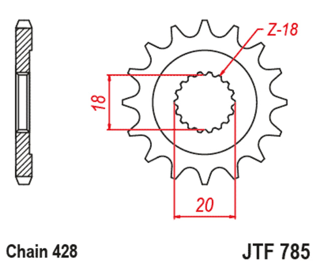 Pinion lant JT SPROCKETS JTF785.13 