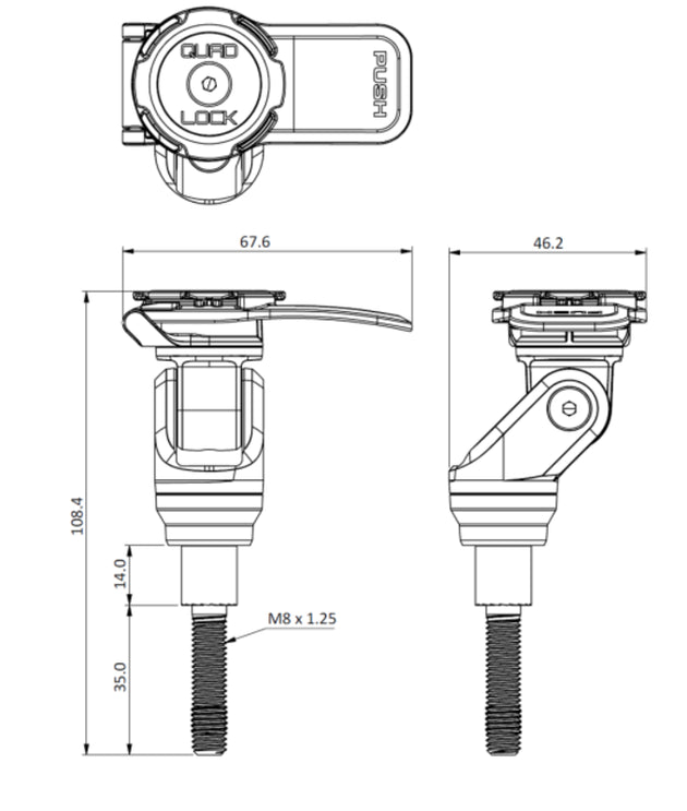 Suport Quad Lock® Motorcycle - Handlebar Clamp Bolt Mount