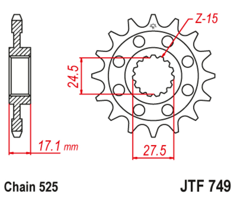Pinion lant JT SPROCKETS JTF749.15RB 