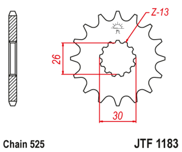Pinion lant JT SPROCKETS JTF1183.18RB 