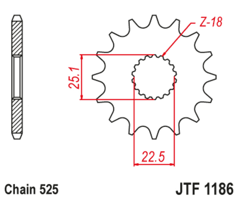 Pinion lant JT SPROCKETS JTF1186.16RB 