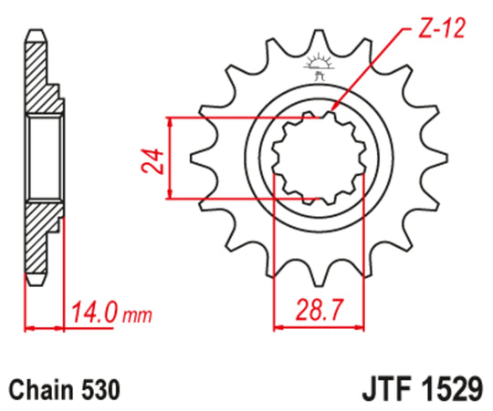 Pinion lant JT SPROCKETS JTF1529.17RB 