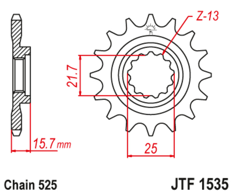 Pinion lant JT SPROCKETS JTF1535.15RB 