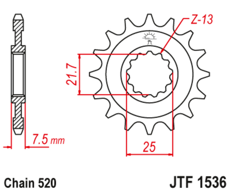 Pinion lant JT SPROCKETS JTF1536.16RB 