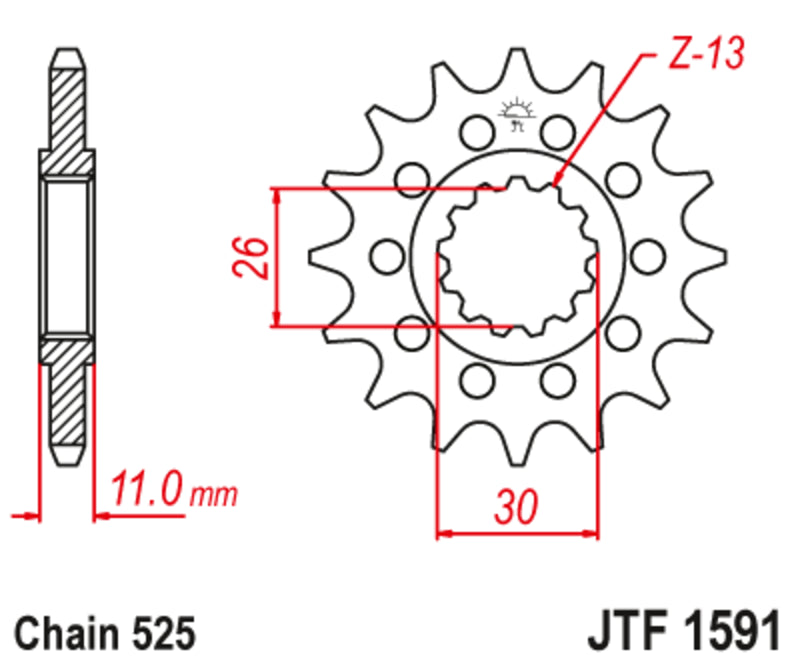 Pinion lant JT SPROCKETS JTF1591.15RB 