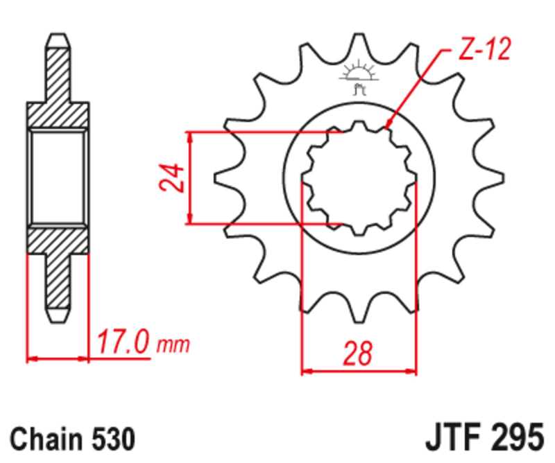 Pinion lant JT SPROCKETS JTF295.15RB 