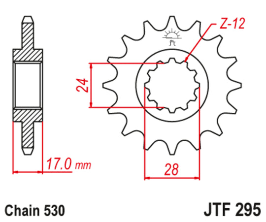 Pinion lant JT SPROCKETS JTF295.15RB 