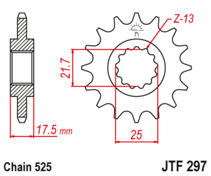 Pinion lant JT SPROCKETS JTF297.15RB 
