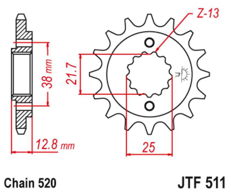 Pinion lant JT SPROCKETS JTF511.15RB 