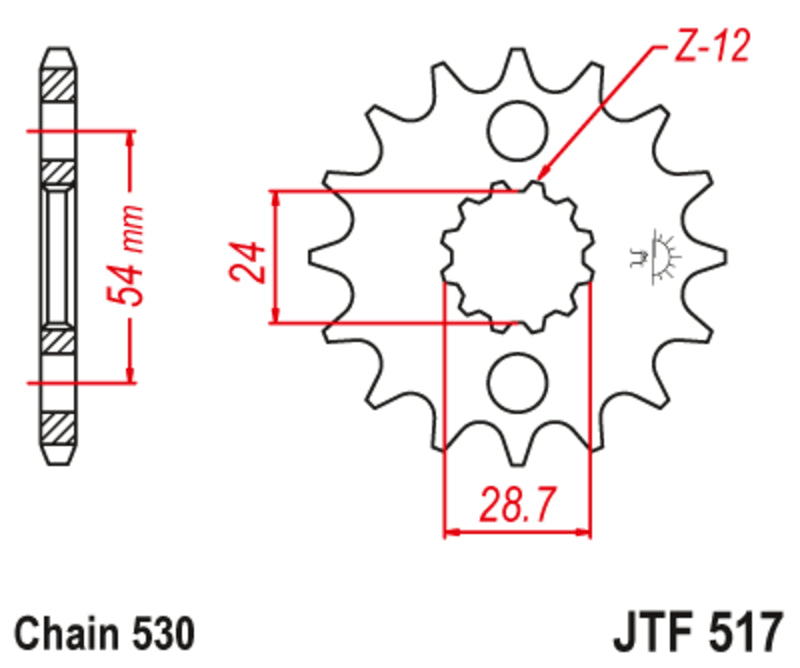 Pinion lant JT SPROCKETS JTF517.17RB 