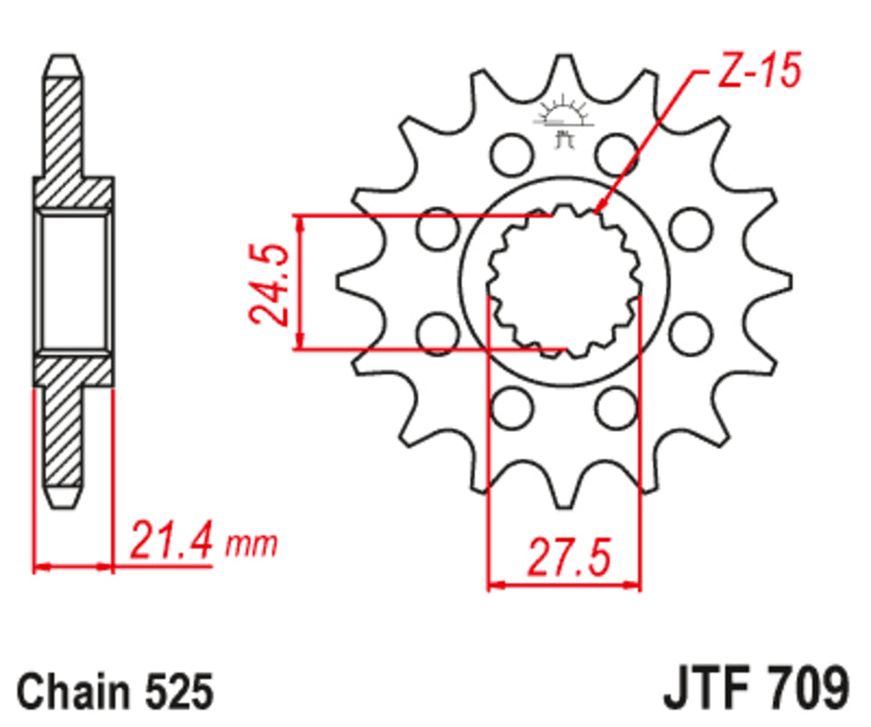Pinion lant JT SPROCKETS JTF709.16RB 
