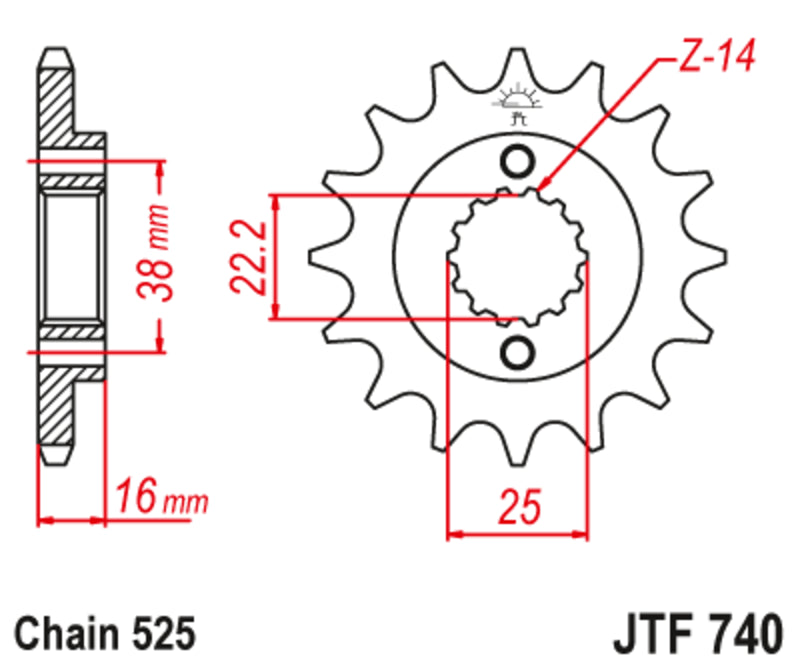 Pinion lant JT SPROCKETS JTF740.15RB 