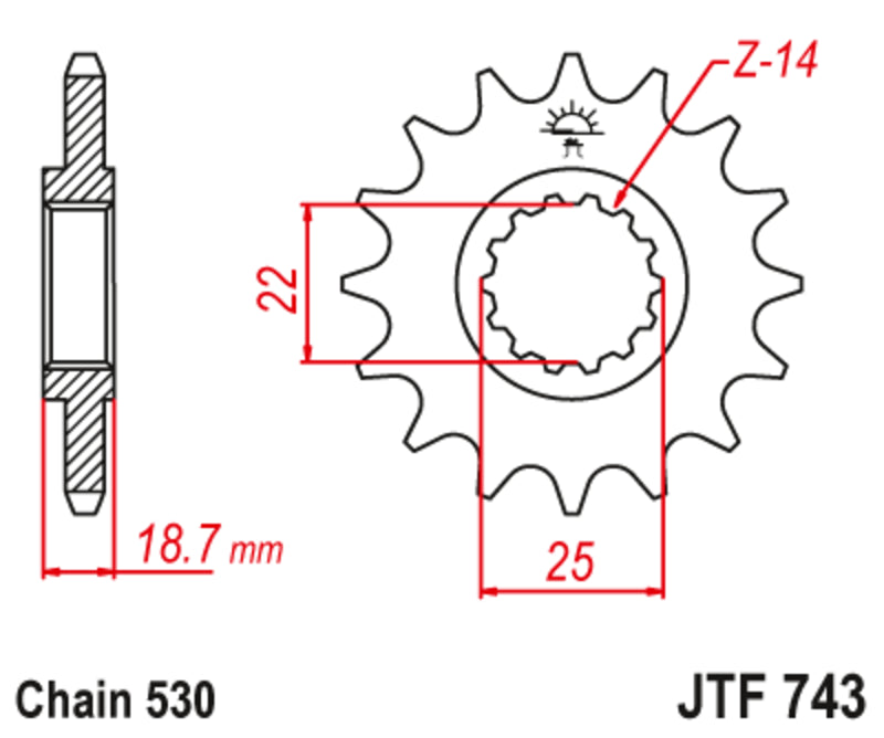 Pinion lant JT SPROCKETS JTF743.15RB 