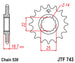 Pinion lant JT SPROCKETS JTF743.15RB 