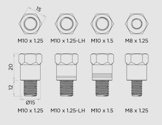 Accesorii Scooter/Motorcycle - Mirror Stem Mount Adaptor Kit