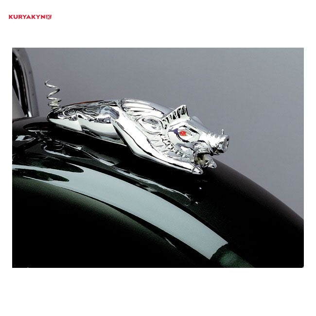Kuryakyn, ''Wild Boar'' front fender ornament. Chrome