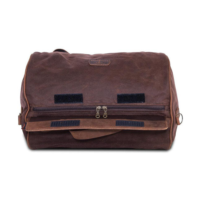 LongRide, roll bag waxed cotton narrow. Brown wax