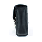 Longride, ''Mini'' waxed cotton saddlebag. Black