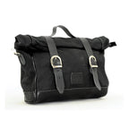 Longride, ''Old Chopper'' waxed cotton saddlebag. Black