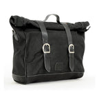 Longride, ''Old Chopper'' waxed cotton saddlebag. Black