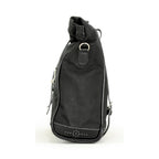 Longride, ''Old Chopper'' waxed cotton saddlebag. Black