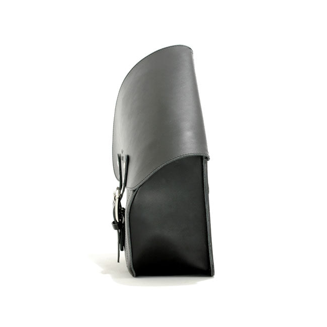 Longride, swingarm bag. Smooth, black leather. 11.6 liter
