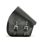 Longride, swingarm bag. Smooth, black leather. 11.6 liter