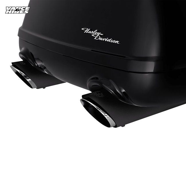 Vance & Hines, 4" Twin Slash Round slip-on mufflers. Black
