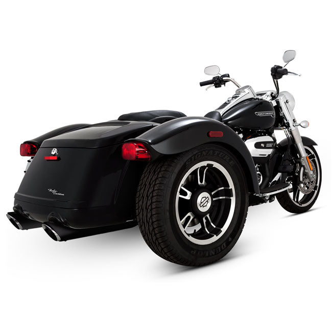 Vance & Hines, 4" Twin Slash Round slip-on mufflers. Black